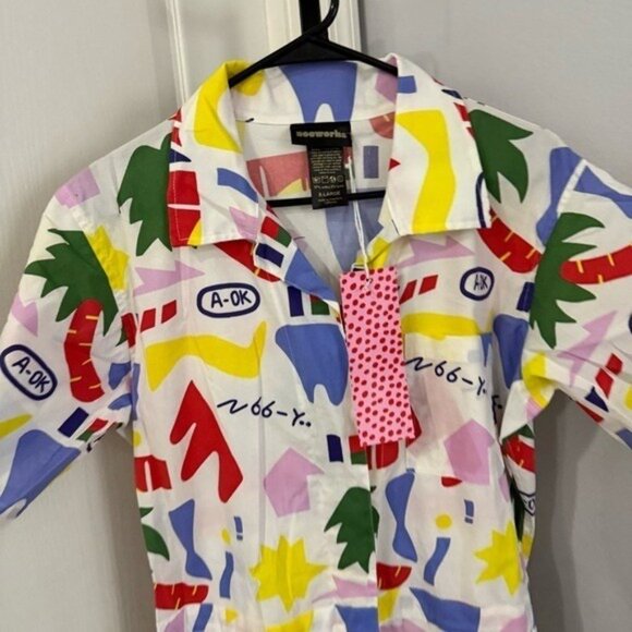 NWT Nooworks ⚡️Art To Wear Print Jumpsuit Size XL Lisa Congdon ULTRA RARE - Picture 3 of 6